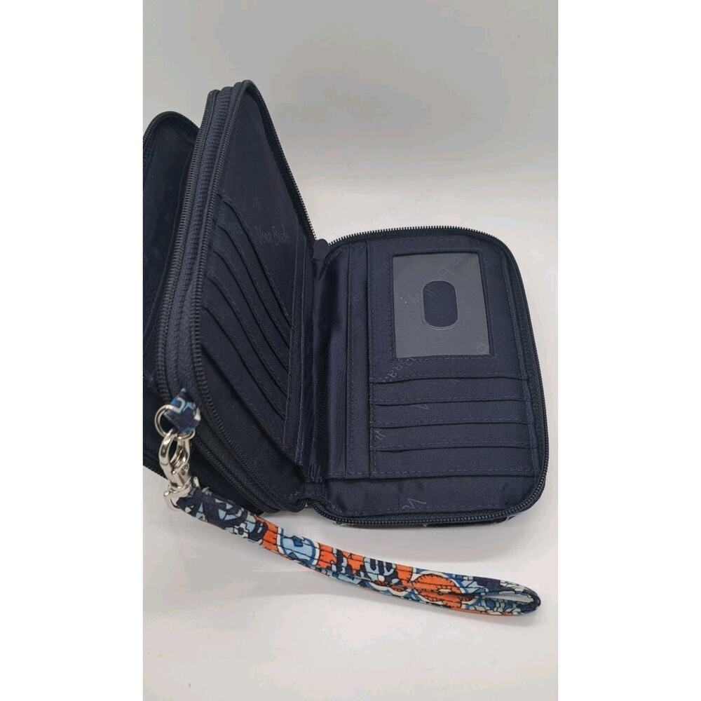 Vera Bradley Smartphone Wristlet Wallet Billfold (Marrakesh) Blue Orange Paisley - Picture 6 of 7